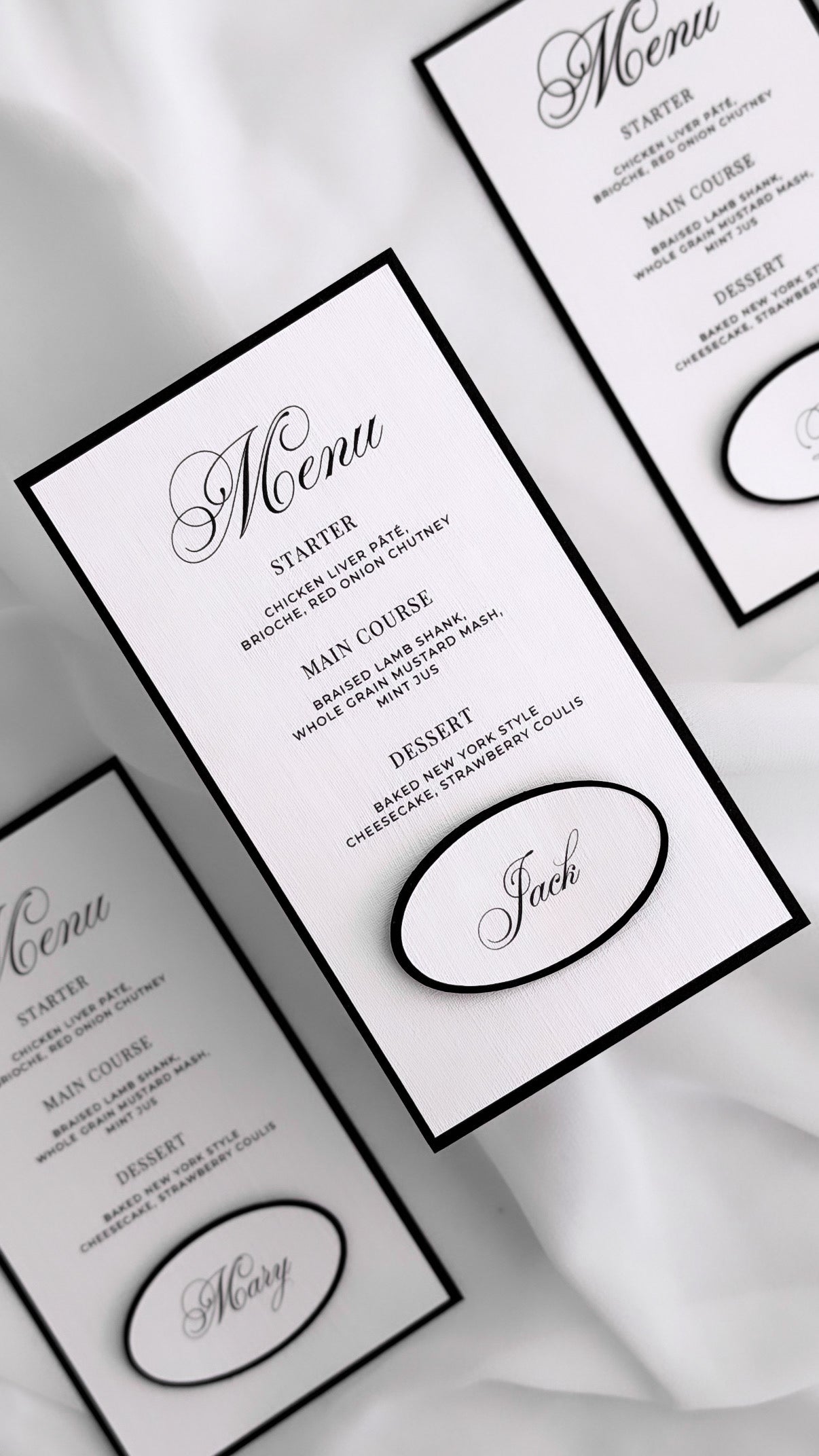 Wedding Menu + Place Cards | Printed 5x7 Wedding Menu Cards | Textured Cardstock | Wedding Stationery